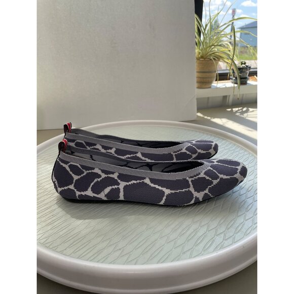 Nodo Knit Flats Giraffe Print Ballet Flats Shoes SlipOn Womens Size 8 Blue Gray - Picture 5 of 6
